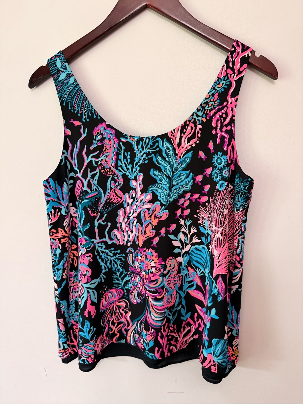 Lilly Pulitzer Florin Reversible Onyx Twilight Coral Tank